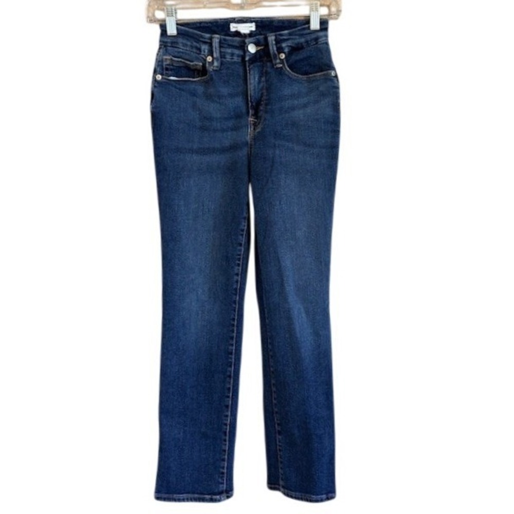 Good American‎ Women's Good Legs Straight Denim Stretch Blue Jeans 0/25 #GLS873T